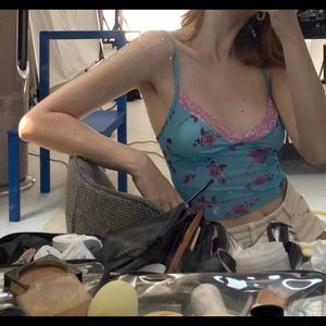 NWOT Sheer Lace Trim Cami Size XS/S